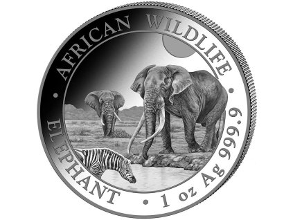 somali elephant african wildlife stribrna mince 1oz 2026