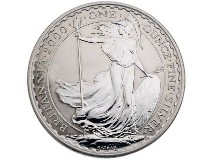 britannia stribrna mince 1oz 2000