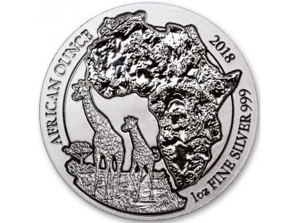rwandan african silver ounce 2018 giraffe reverse