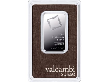Valcambi Platinum Minted Bar 1oz card front