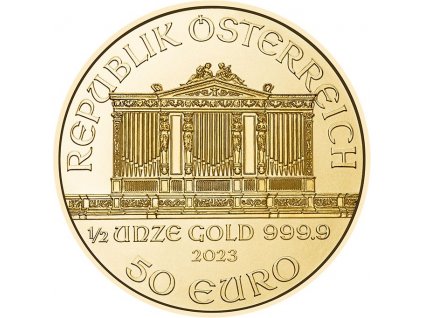 wiener philharmoniker gold 1 2oz 2023 obverse