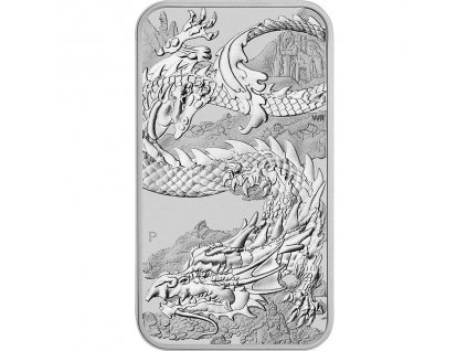 silver rectangular coin dragon 2023 reverse