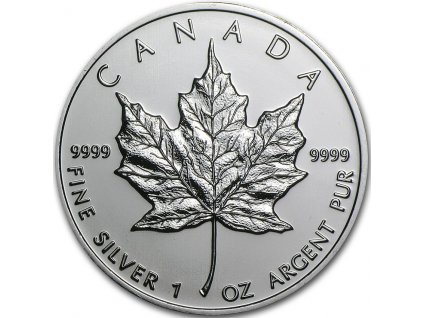 canadian maple leaf stribrna mince 1oz 2009 reverse