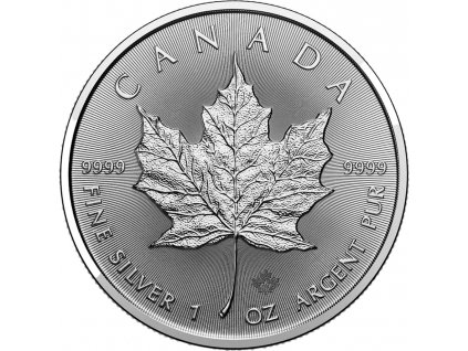 canadian maple leaf stribrna mince 1oz 2024 reverse