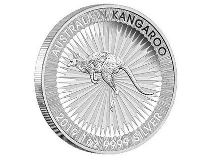 australian kangaroo stribrna mince 1oz 2019