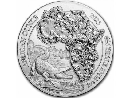 rwandan african ounce stribrna mince 1oz 2023 reverse
