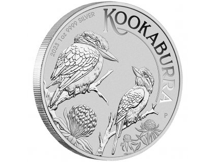 stribrna mince australian kookaburra 1oz 2023 reverse edge