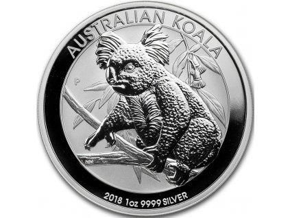 australian koala stribrna mince 1oz 2018