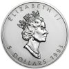 canadian maple leaf stribrna mince 1oz 1993 obverse