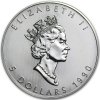 canadian maple leaf stribrna mince 1oz 1990 obverse