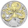 australian lunar series iii stribrna mince 1oz 2024 year of the dragon zlacena reverse