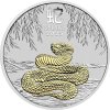 australian lunar series iii stribrna mince 1oz 2025 year of the snake zlacena v krabicce reverse