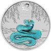 australian lunar series iii stribrna mince 1oz 2025 year of the snake barvena reverse