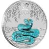 australian lunar series iii stribrna mince 1oz 2025 year of the snake barvena