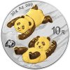 chinese panda stribrna mince 30g 2022 zlacena