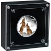 australian lunar series iii stribrna mince 1oz 2023 year of the rabbit proof barvena v krabicce display