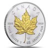 2021 canadian maple leaf silver 1oz gilded reverse angle