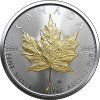 canadian maple leaf stribrna mince 1oz 2023 zlacena reverse