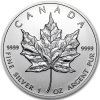 canadian maple leaf stribrna mince 1oz 2012 reverse