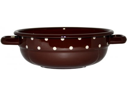 282 1 metalac hnedy puntik smaltovana miska 16 cm 1 l