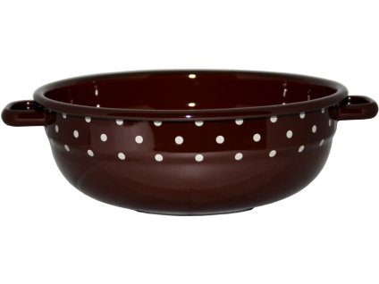285 2 metalac hnedy puntik smaltovana miska 22 cm 2 7 l
