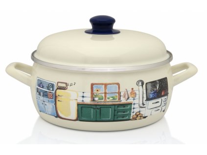 9582 metalac kuchynka smaltovany kastrol s poklici 24 cm 4 75 l