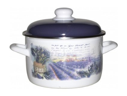 330 metalac levandule hluboky smaltovany hrnec standard s poklici 16 cm 2 l