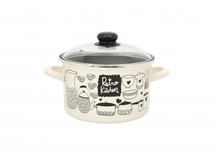 291 metalac retro kitchen hluboky konicky smaltovany hrnec s poklici 20 cm 4 l
