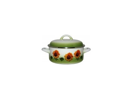 375 metalac slunecnice melky smaltovany kastrol standard s poklici 18 cm 2 2 l