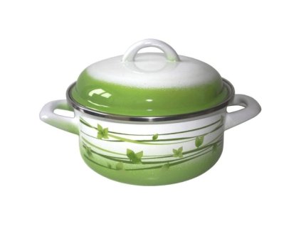 435 metalac trava melky smaltovany kastrol standard s poklici 14 cm 1 l