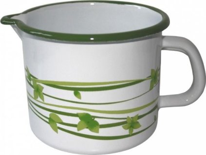 486 metalac trava smaltovany hrnek s vylevkou 12 cm 1 2 l