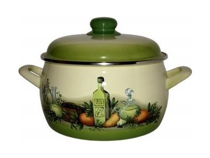 519 metalac zelene olivy hluboky smaltovany hrnec prince s poklici 14 cm 1 5 l