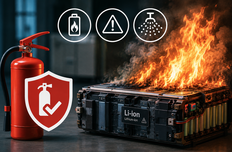 Jak hasit baterie: Co dělat při požáru lithium-ion baterie