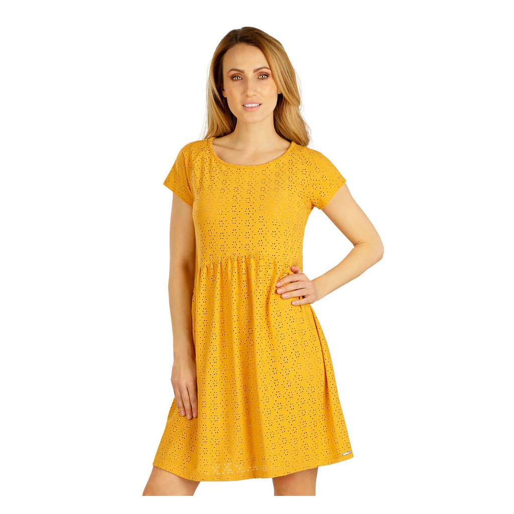 Dámské šaty LITEX s krátkým rukávem žluté