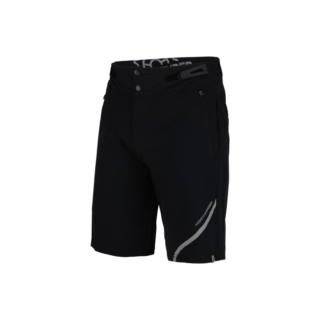 Pánské cyklistické šortky 2v1 NORTHFINDER Matthew černé (VELIKOST XS)