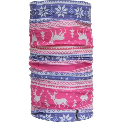 Dětský multifunkční šátek SENSOR Tube pattern caribou modrá/růžová