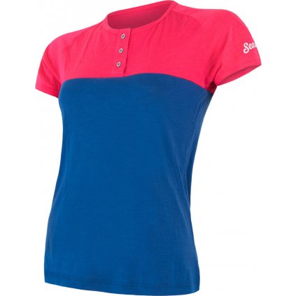 Dámské termo tričko SENSOR Merino air pt modrá/růžová
