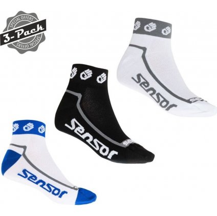 Ponožky SENSOR Race lite small hands černá/bílá/modrá