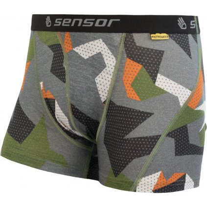 Pánské merino boxerky SENSOR impress zelená