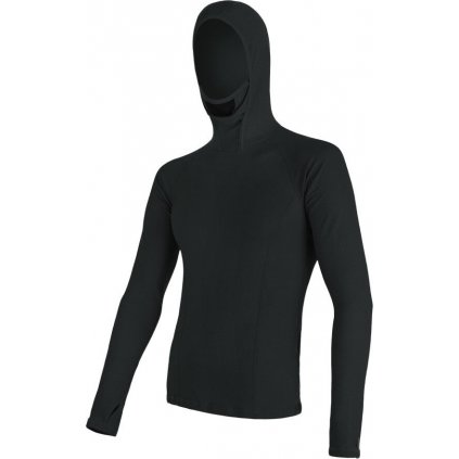 Pánské merino tričko s kapucí SENSOR df černá