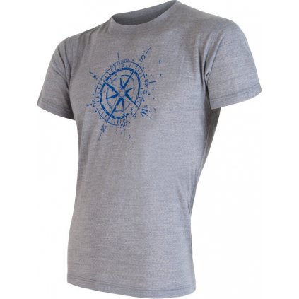 Pánské termo tričko SENSOR Merino active pt compass šedá (Velikost XL, Barva šedá)