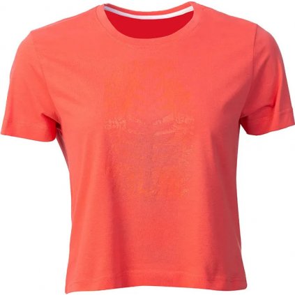 Dámské bavlněné triko O'STYLE Crop korálové