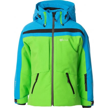 Juniorská lyžařská bunda O'STYLE Cosmo II zelenomodrá