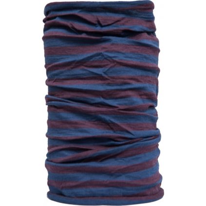 Multifunkční šátek SENSOR Tube Merino Air modrá/vínová pruhy