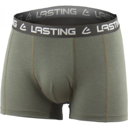 Pánské merino boxerky LASTING Nomo khaki