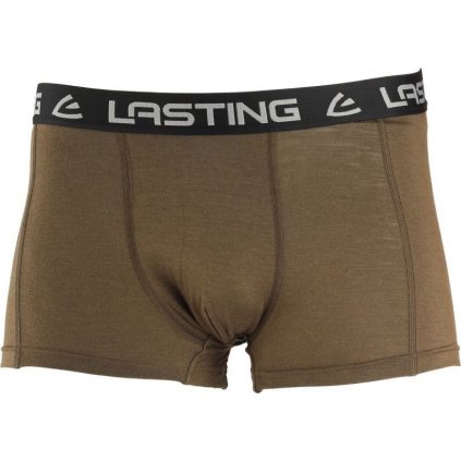 Pánské merino boxerky LASTING Noro hnědá