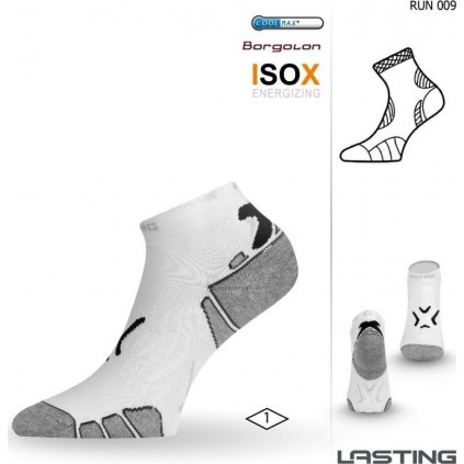 Funkční běžecké ponožky LASTING Run bílé