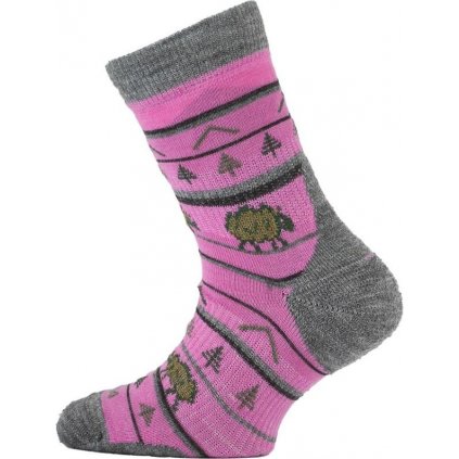 Dětské merino ponožky LASTING Tjl růžové