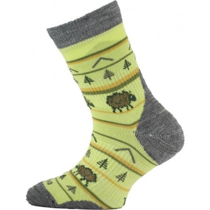 Dětské merino ponožky LASTING Tjl žlutá