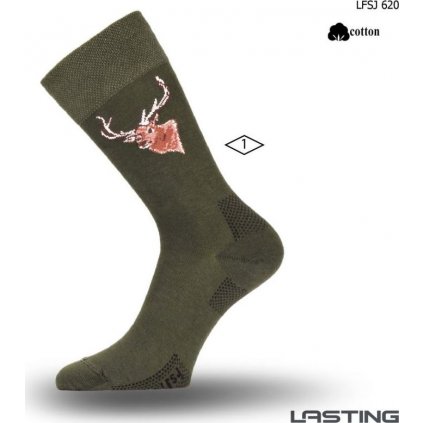 Bavlněné ponožky LASTING Lfsj zelené